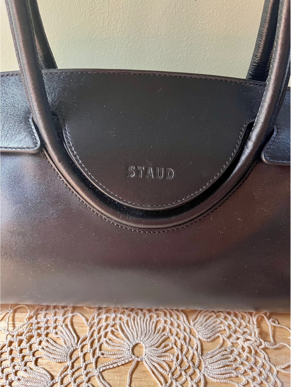 STAUD Maude Black Leather Shoulder Bag - Picture 4 of 9